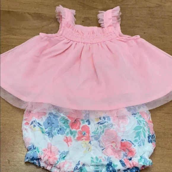 Pink Dress with Floral Panties - 0-3 months - Picture 3 of 5